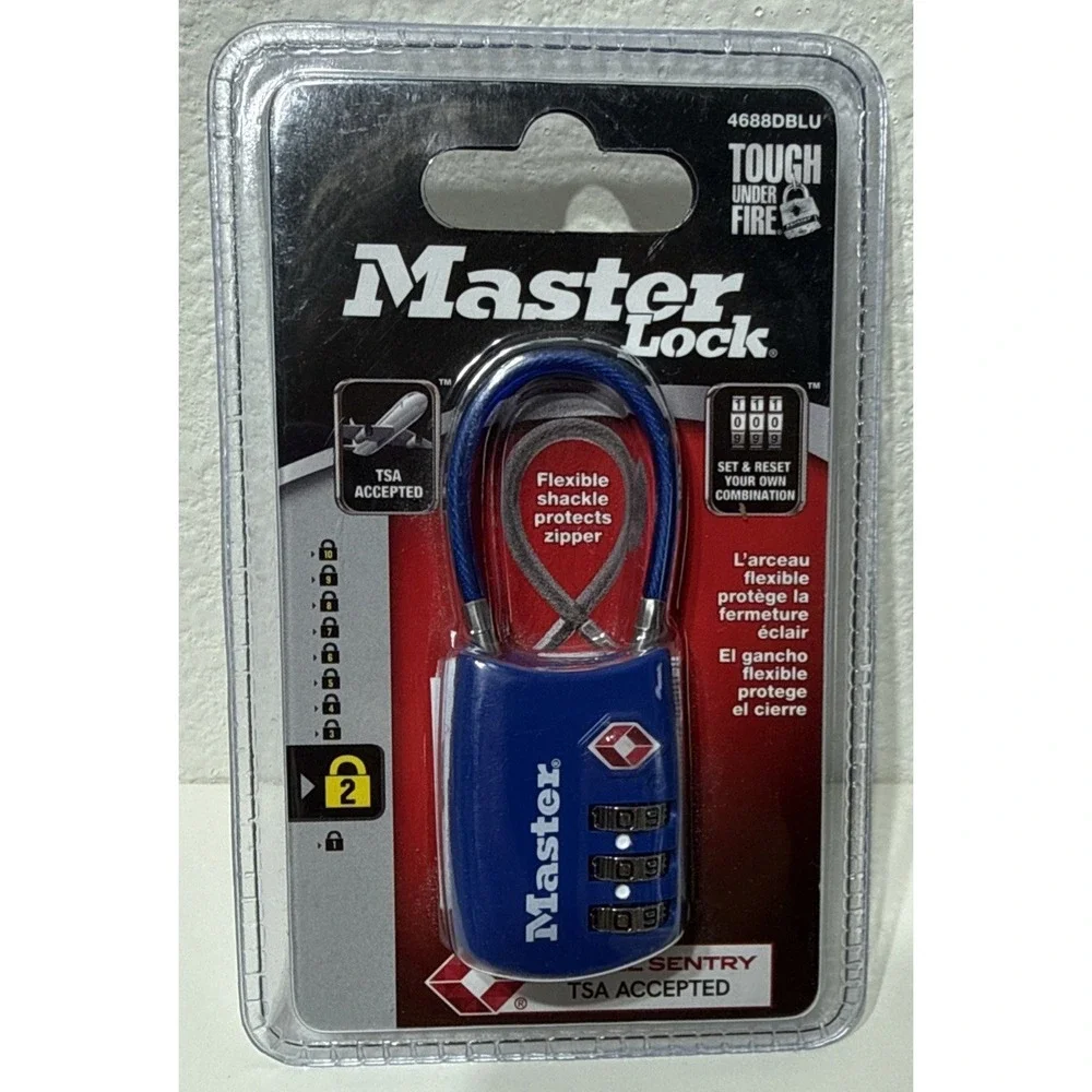 Master Lock 4688D Set Your Own Combination TSA Approved Luggage Lock Level 2 New